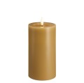 Świeca woskowa LED walec Silk Melted 7,4 x 15 cm, Honey Mustard - Moods and More
