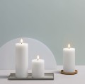 Świeca woskowa LED walec Silk Melted 7,4 x 20 cm, Ivory - Moods and More