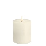 Świeca woskowa LED walec Silk Melted 7,4 x 10 cm, Ivory - Moods and More