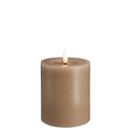 Świeca woskowa LED walec Silk Melted 7,4 x 10 cm, Sand - Moods and More