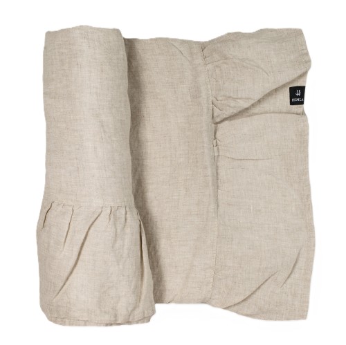 Obrus z falbanką lniany 170x330 Volin Oatmeal - Himla