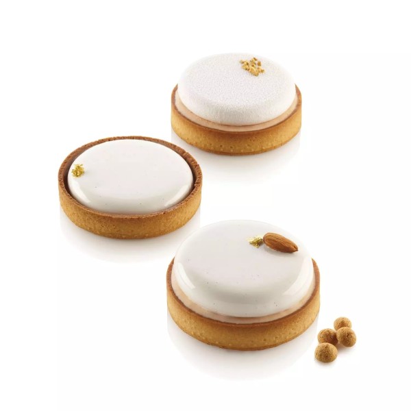 Foremka do mini tart silikonowa z ringami Kit Tarte Ring Round Ø10 cm, zestaw - Silikomart