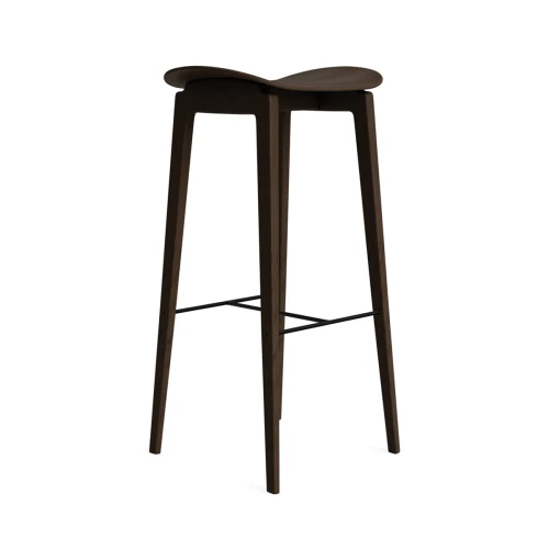 Designerski wysoki hoker stołek barowy drewniany NY11 75 drewno dębowe Dark Smoked NORR11