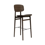Hoker drewniany z oparciem NY11 75, dąb Dark Smoked - NORR11