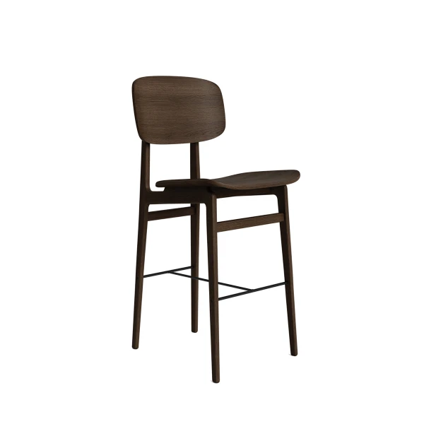 Hoker drewniany z oparciem NY11 65, dąb Dark Smoked - NORR11
