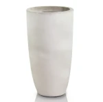 Donica okrągła wysoka z włókna ceramicznego Ø 42 cm, h 78 cm, jasny szary - Polnix