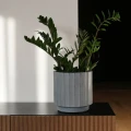 Donica okrągła z włókna ceramicznego Ø 45 cm, szara - Polnix