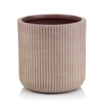Donica z włókna ceramicznego Ø 45 cm, brązowa - Polnix