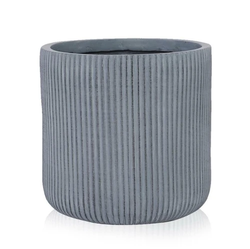 Donica z włókna ceramicznego Ø 45 cm, szara - Polnix