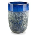 Wysoka donica ogrodowa ceramiczna szkliwiona niebieska 50 cm - Polnix