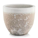 Donica ogrodowa ceramiczna szkliwiona biała Ø 30 cm - Polnix