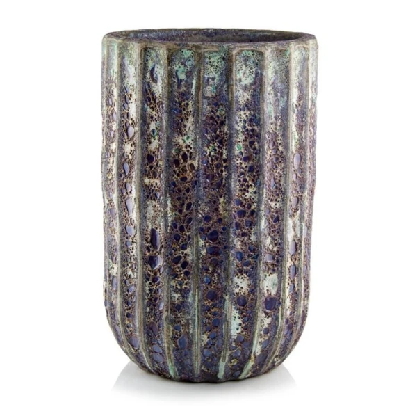 Duża donica ceramiczna mrozoodporna 57 cm z pionowymi żłobieniami - Polnix