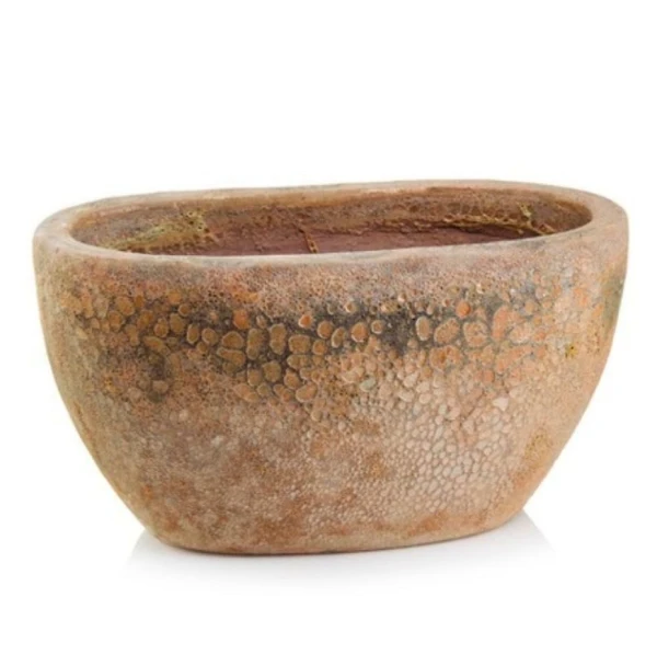 Podłużna donica ogrodowa ceramiczna 60x32 cm, brąz - Polnix