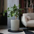 Wysoka donica do salonu z wypukłym wzorem, miętowy terrazzo 47 cm - Polnix