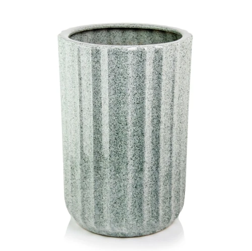 Wysoka donica do salonu z wypukłym wzorem, miętowy terrazzo 47 cm - Polnix