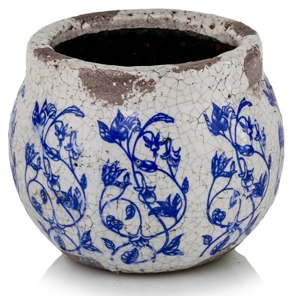 Ceramiczna osłonka z efektem postarzania Ø 15 cm - Polnix