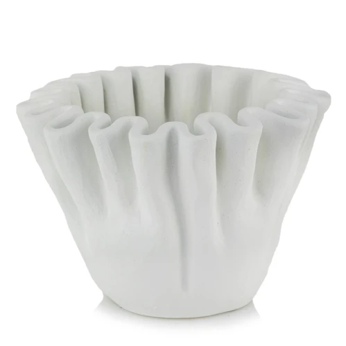Ceramiczna osłonka z pofalowanymi organicznymi brzegami Ø 28, biała - Polnix