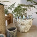 Ceramiczna osłonka na doniczkę z ptasim dekorem Ø 21 cm - Polnix