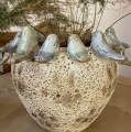 Ceramiczna osłonka na doniczkę z ptasim dekorem Ø 21 cm - Polnix