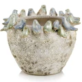 Ceramiczna osłonka na doniczkę z ptasim dekorem Ø 21 cm - Polnix