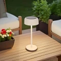 Lampa solarna stołowa Bolty 30 cm z aluminium, Clay beżowa - Hesperide