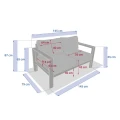 Dwuosobowa sofa ogrodowa aluminiowa z poduszkami Olefin Evasion, Graphite - Hesperide