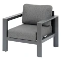 Fotel ogrodowy wypoczynkowy aluminiowy z poduszkami Olefin Evasion, Graphite - Hesperide