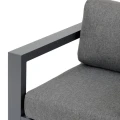 Fotel ogrodowy wypoczynkowy aluminiowy z poduszkami Olefin Evasion, Graphite - Hesperide