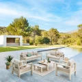 Niski stolik ogrodowy aluminiowy 67x67 Evasion, Clay Linen - Hesperide