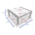 Niski stolik ogrodowy aluminiowy 67x67 Evasion, Clay Linen - Hesperide