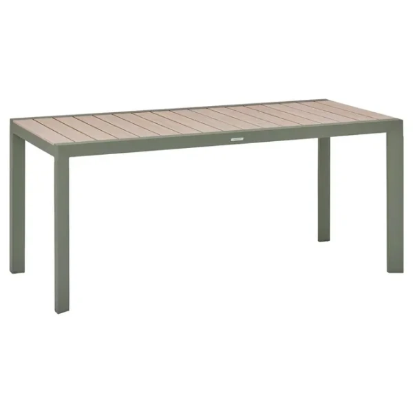 Stół ogrodowy na 6 osób aluminiowy 169,5 x 80 cm Evasion, Laurel green Linen - Hesperide