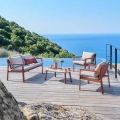 Zestaw mebli ogrodowych Flovia 4-osobowy z aluminium i texaline, Mahogany - Hesperide