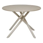 Stół ogrodowy okrągły 4-osobowy Nebullia z aluminium 105 cm, Clay beżowy - Hesperide