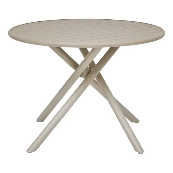 Stół ogrodowy okrągły 4-osobowy Nebullia z aluminium 105 cm, Clay beżowy - Hesperide