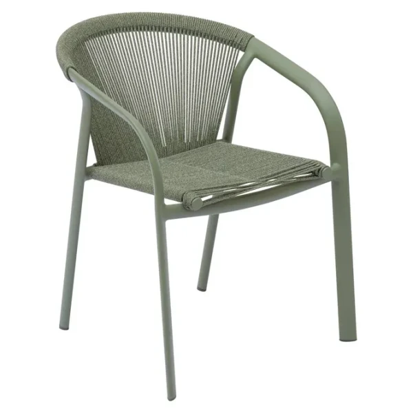 Krzesło ogrodowe z podłokietnikami Riu, Sage Laurel Green zielone - Hesperide