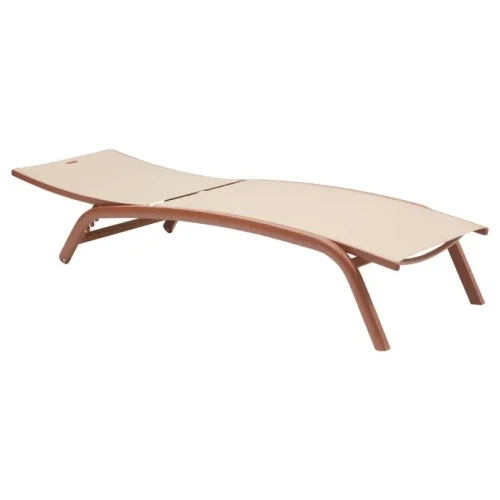 Leżak ogrodowy na kółkach Bonao, Linen Mahogany - Hesperide
