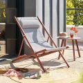 Leżak balkonowy Lunivia, aluminiowy składany lekki, Mahogany - Hesperide