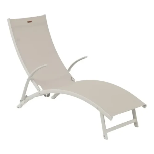 Nowoczesny leżak ogrodowy Samba, Linen Clay - Hesperide