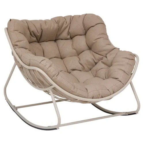 Bujany fotel ogrodowy w kształcie jajka Paopao, Beige Clay - Hesperide