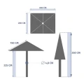 Parasol ogrodowy prostokątny odchylany Loompa 2x3 m, Olive Green zielony - Hesperide