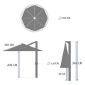 Parasol ogrodowy boczny, okrągły Manoa 3m, Mahogany - Hesperide