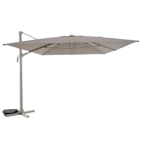 Parasol ogrodowy na wysięgniku kwadratowy 3x3 m Melhia z tkaniną olefin, Linen Clay - Hesperide
