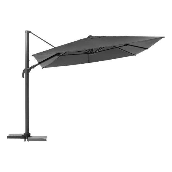 Parasol ogrodowy na wysięgniku kwadratowy 3x3 m Melhia z tkaniną olefin, Graphite - Hesperide