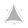 Żagiel przeciwsłoneczny trójkątny 3x3x3 m Elyor, Gris szary - Hesperide