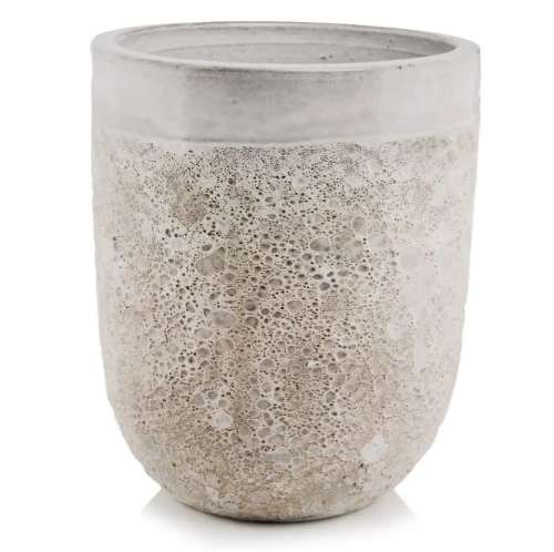 Donica ogrodowa ceramiczna wysoka szkliwiona biała 65 cm - Polnix