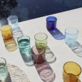 Niskie szklanki ze szkła bąbelkowego Vico, aqua, 6 szt - Pomax