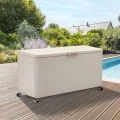 Skrzynia ogrodowa metalowa 510L, Edenio 130x60x78, beżowa - Hesperide