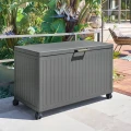 Skrzynia ogrodowa metalowa 510L, Edenio 130x60x78, szara - Hesperide