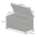 Skrzynia ogrodowa metalowa 670L, Edenio 141x72x78, szara - Hesperide