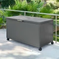 Skrzynia ogrodowa metalowa 670L, Edenio 141x72x78, szara - Hesperide